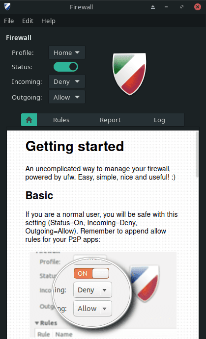 gufw firewall manager on manjaro