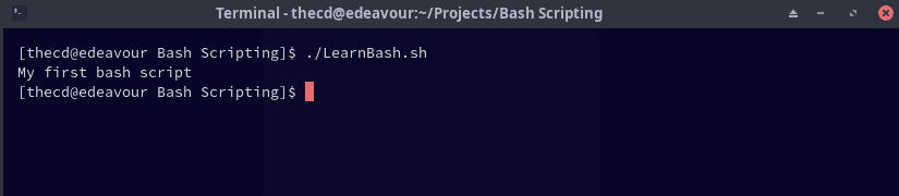 executing a bash script on linux