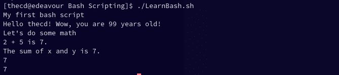 using math in bash scripting