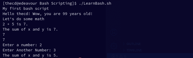 Get user input using bash scripts