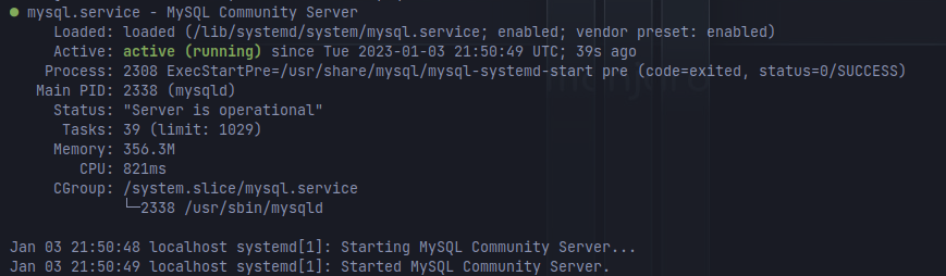 linode check mysql service status