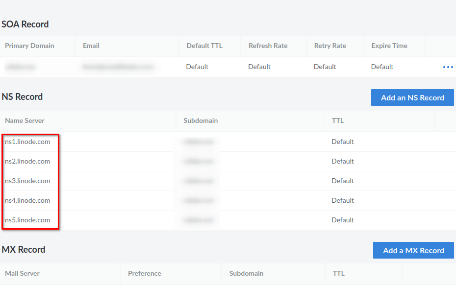 linode linux vps dns nameservers