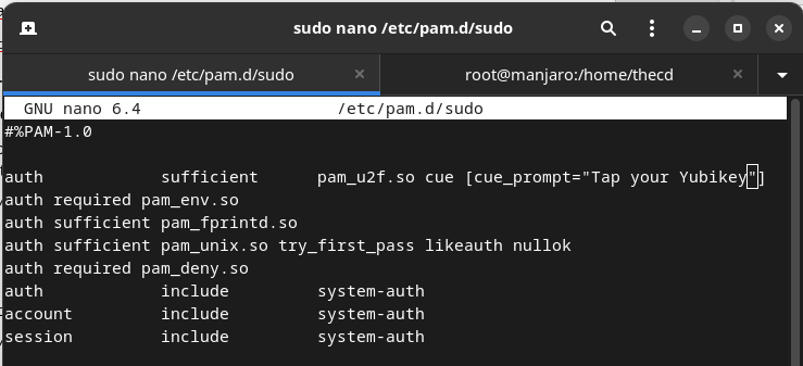 Setup Yubikey for sudo Command