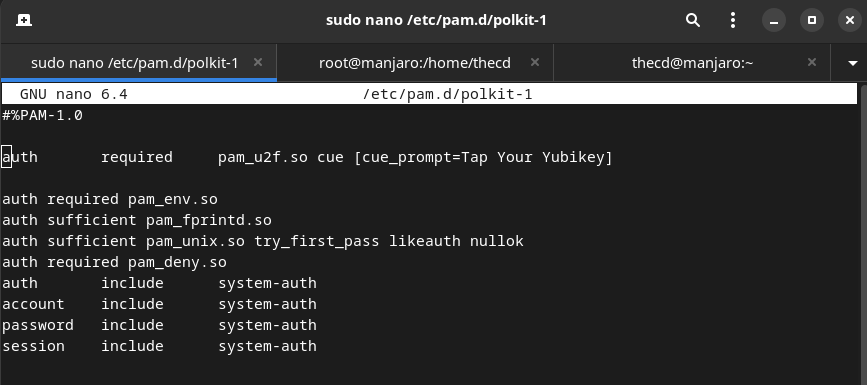 Setup Yubikey on Manjaro Linux for Auth Prompts