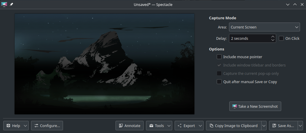 KDE Spectacle Screenshot App