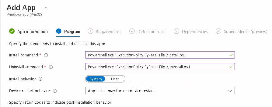 deploy a scheduled task in intune