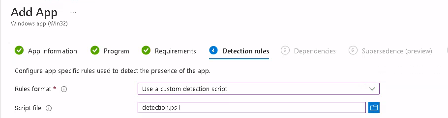 powershell detection script for scheduled task in intune