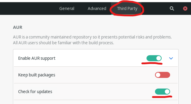 enable aur on manjaro