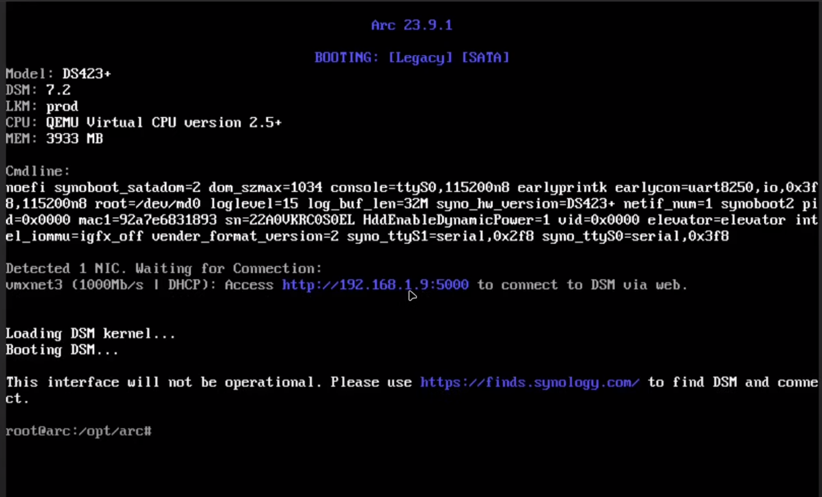 DSM Synology Bootloader
