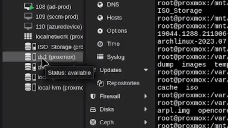 Proxmox Storage Location