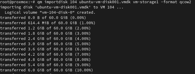 import vmdk disk to proxmox vm