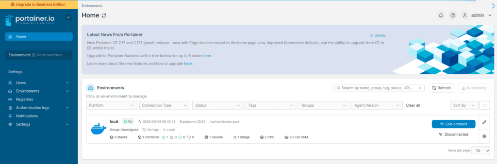 Portainer Dashboard
