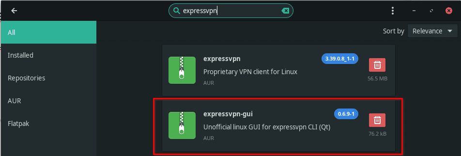 install expressvpn gui app on arch, manjaro and endeavouros
