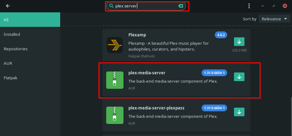 install plex server on manjaro