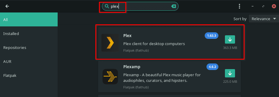 install Plex client on Manjaro using Flatpak