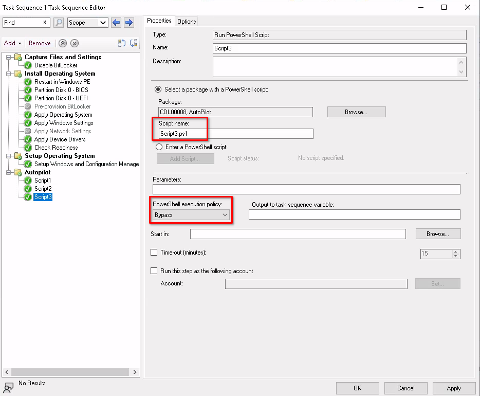 Intune task sequence step 3