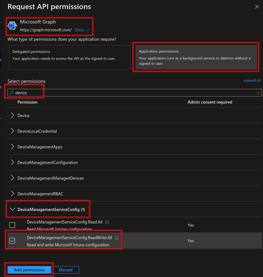Azure AD app registration step 4
