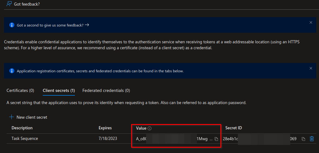 Azure AD app registration step 6