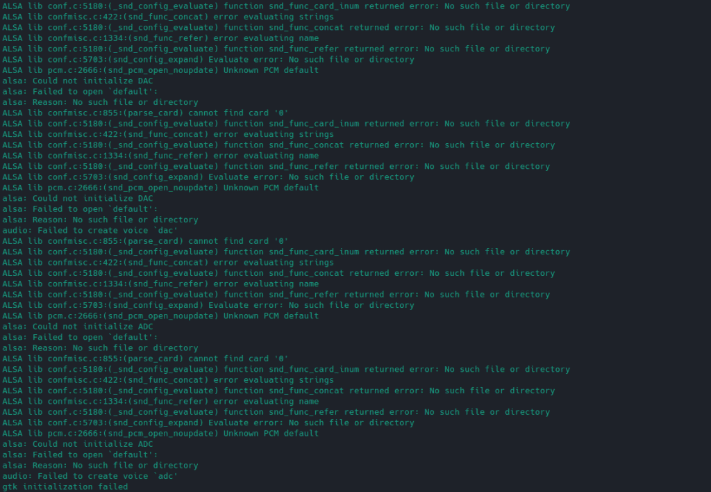 docker macos gtk initialization error