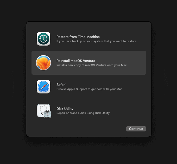 reinstall macos