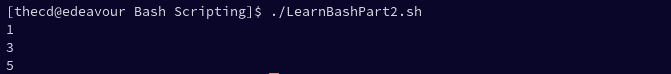 bash for loop with iterrator
