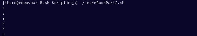 basic for loop in bash