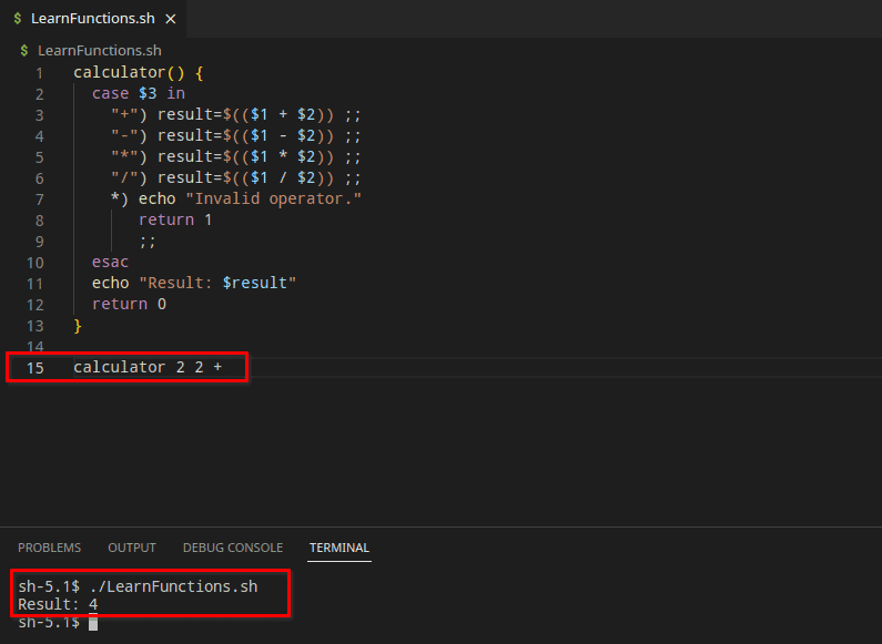 Calling a Bash Script Function with Arguments