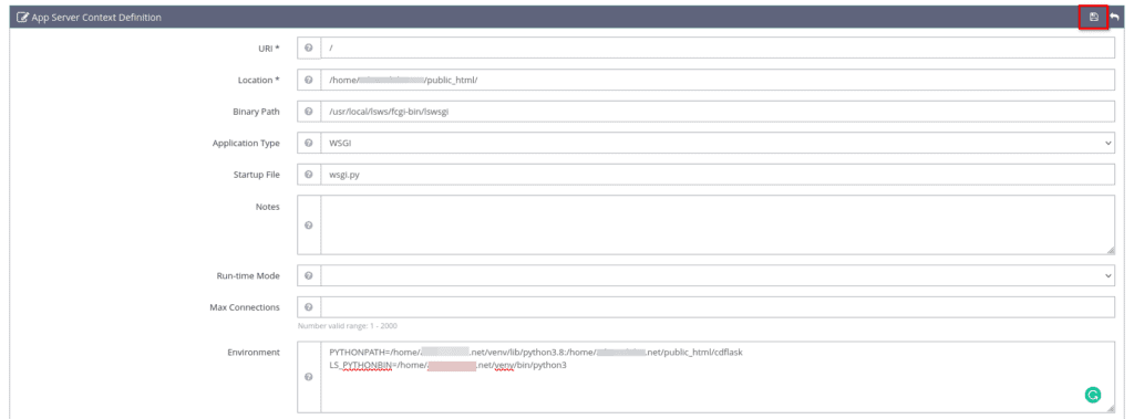 LiteSpeed WSGI Python Flask Configuration